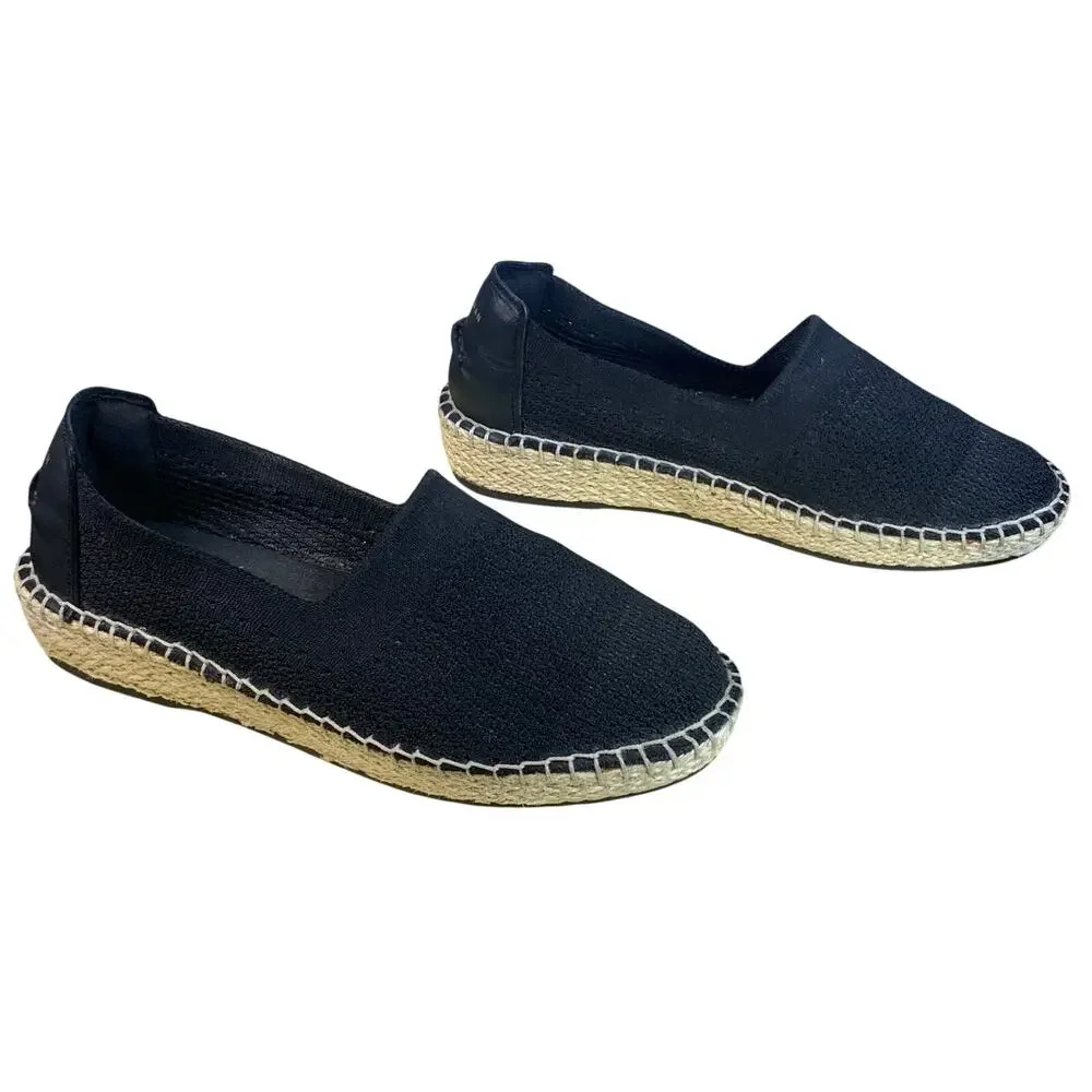 Cole Haan Pinch Main Classic Espadrille Flats Womens 6B Black Slip On Mesh